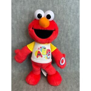Sesame Street Elmo Plush Toddler 11" Red Excellent ABC Shirt Interactive Toy